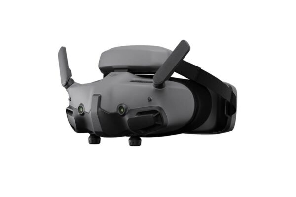Side view of DJI Goggles 3 showcasing ergonomic design and adjustable head strap for comfortable wear.